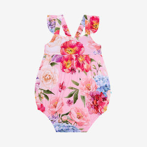 BRISA Ruffled Capsleeve Ruffled Bubble Romper - Posh Peanut | The Perfect Pair